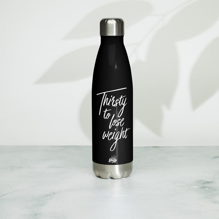 Thirsty To Lose Weight Steel Water Bottle (Black)