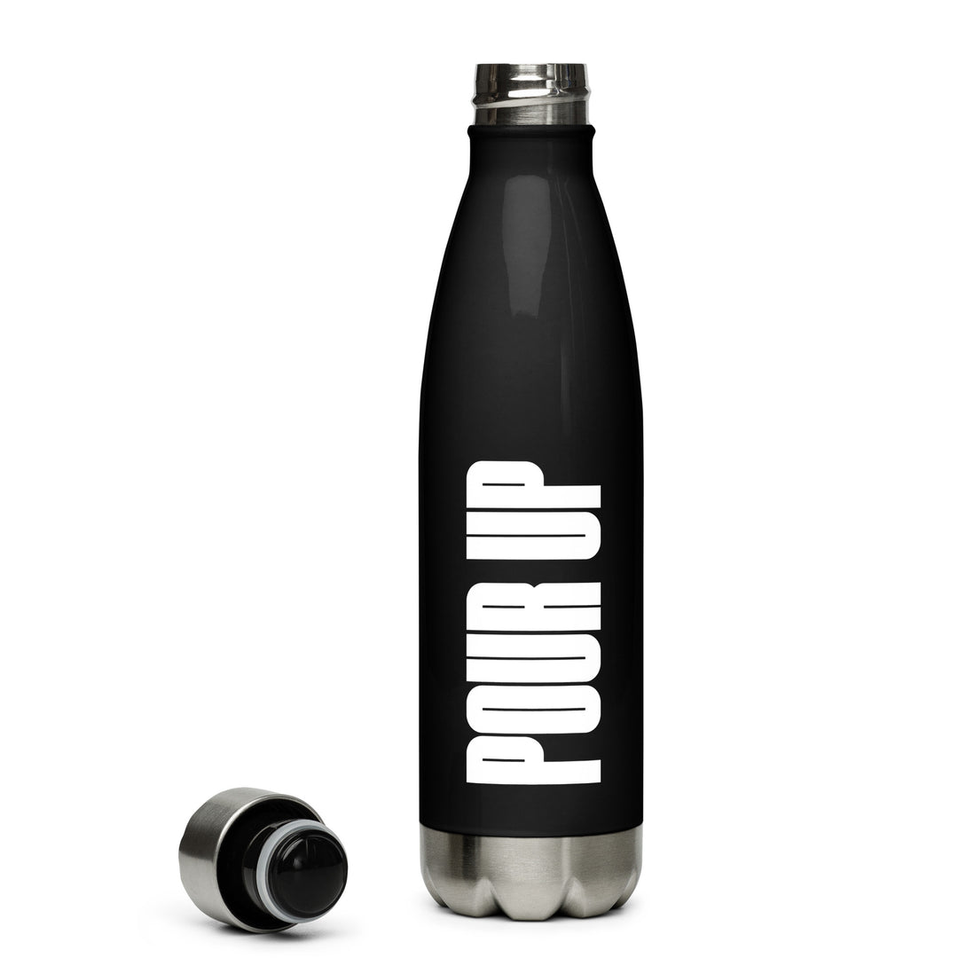 POUR UP DRINK Stainless Steel Water Bottle (Black)